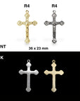 925 Sterling Silver and 24K Gold Vermeil Alpha & Omega, Holy Spirit, Agnus Dei Crucifix, Pendant Cross, Jewelry Making Supply, R4P-RV4P