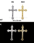 925 Sterling Silver & 24K Gold Vermeil Tertium Millenium Crucifix, Rosary cross, Jewelry Making Supply, R5-RV5