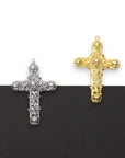 Large 925 Sterling Silver & 24K Gold Vermeil Filigree Angel Head Cross, Pectoral Pendant – Art Nouveau – Rare, Jewelry Supply, R14-RV14