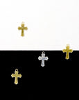 925 Sterling Silver & 24K Gold VermeilSmall and Plain Cross, Crucifix Pendant, Jewelry Supply, R15-RV15