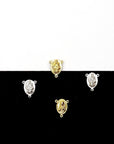 925 Sterling Silver & 24K Gold Vermeil Two Sided Rosary Center: Sacred Heart of Jesus And Apparition of Fatima, Jewelry Supply, R18-RV18