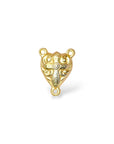 925 Sterling Silver & 24K Gold Vermeil Rosary Center, Double Sided Puff Heart Heavy Rosary Center, Jewelry Supply R25-RV25