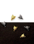 925 Sterling Silver & 24K Gold Vermeil Rosary Center, Double Sided Puff Heart Heavy Rosary Center, Jewelry Supply R25-RV25