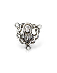 925 Sterling Silver & 24K Gold Vermeil Double Sided Puff Heart Heavy Rosary Center, Jewelry Supply, R27-RV27