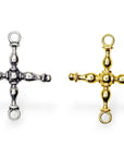 925 Sterling Silver & 24K Gold Vermeil Cross Pendant, German Credo Pendant Cross, Jewelry Supply, R28P-RV28P