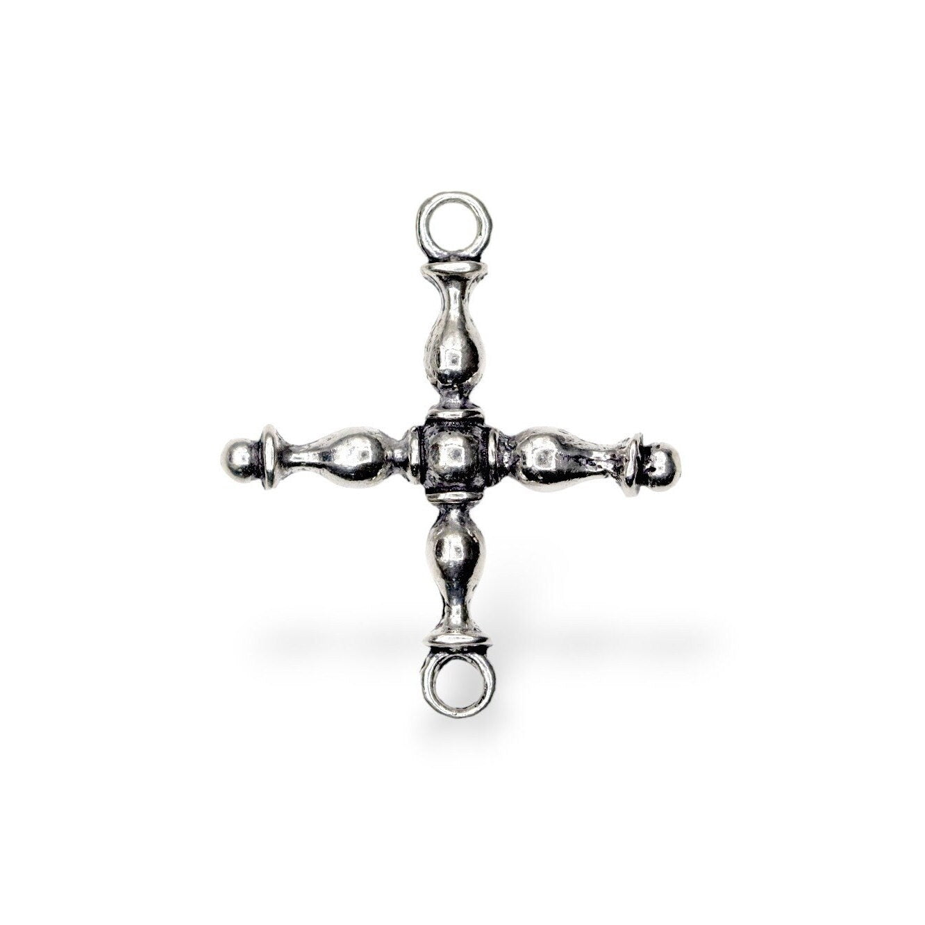925 Sterling Silver & 24K Gold Vermeil Cross Pendant, German Credo Pendant Cross, Jewelry Supply, R28P-RV28P