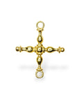 925 Sterling Silver & 24K Gold Vermeil Cross Pendant, German Credo Pendant Cross, Jewelry Supply, R28P-RV28P