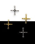 925 Sterling Silver & 24K Gold Vermeil Cross Pendant, German Credo Pendant Cross, Jewelry Supply, R28P-RV28P