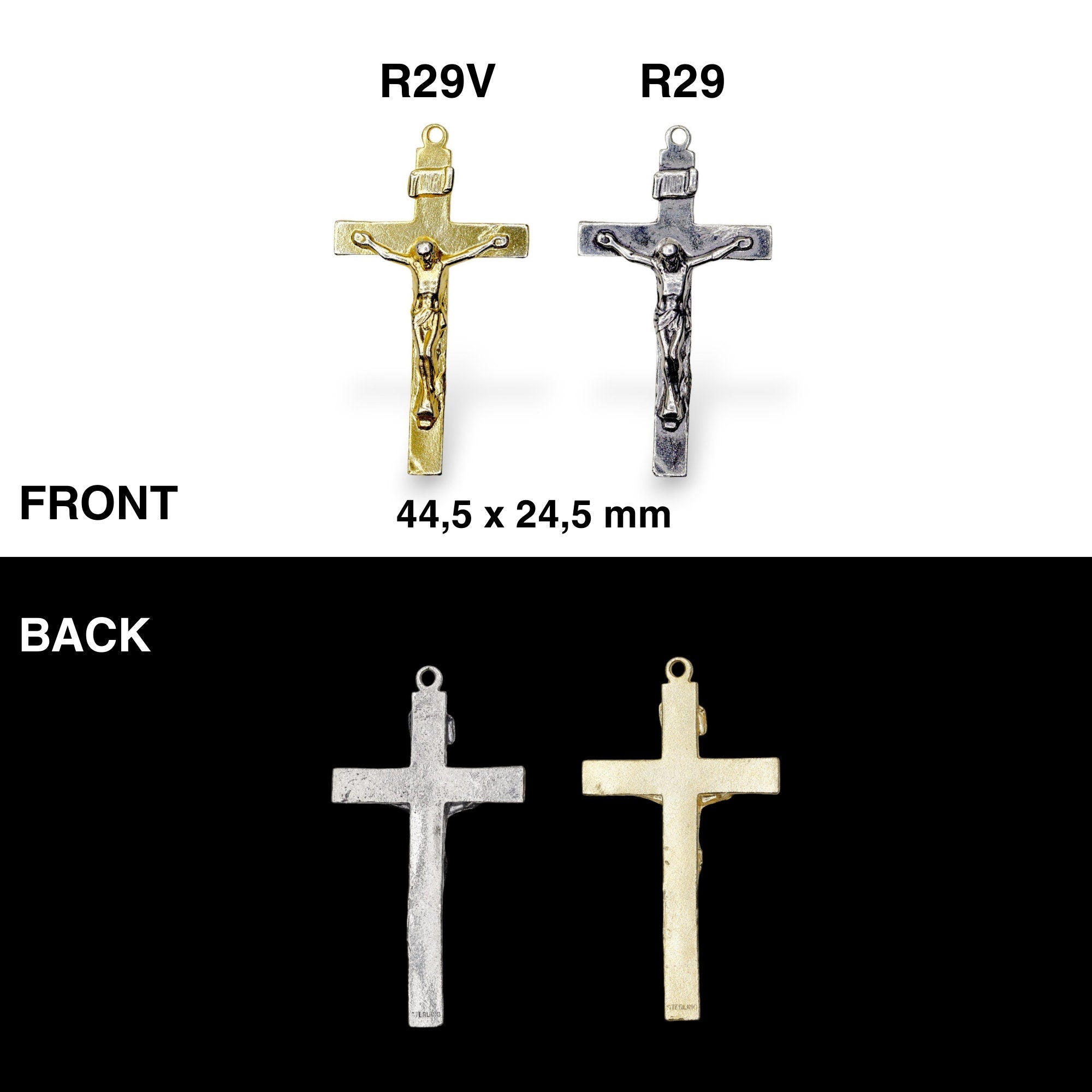 925 Sterling Silver & 24K Gold Vermeil Straight I.N.R.I Pendant, Jewelry Supply, R29P-RV29P