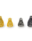 925 Sterling Silver & 24K Gold Vermeil Funnel Beads, Silver Bead Caps, End beads For Jewelry Making, M/VM148 A-B