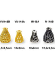 925 Sterling Silver & 24K Gold Vermeil Funnel Beads, Silver Bead Caps, End beads For Jewelry Making, M/VM148 A-B