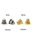925 Sterling Silver & 24K Gold Vermeil Funnel Beads, Bead Caps, End beads, Jewelry Making, M/VM152