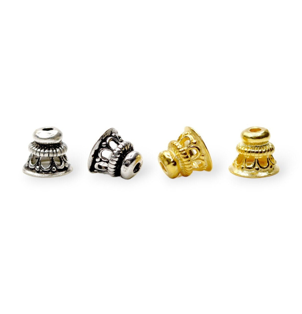 925 Sterling Silver & 24K Gold Vermeil Funnel Beads, Bead Caps, End beads, Jewelry Making, M/VM152