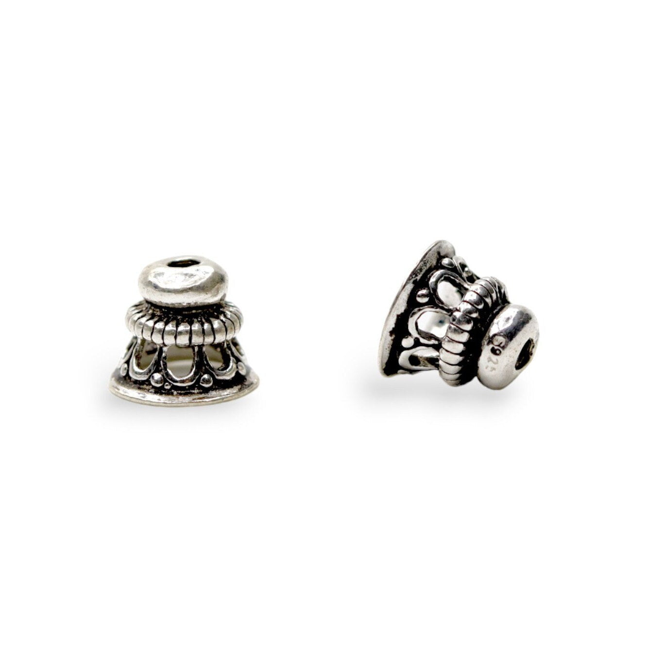 925 Sterling Silver & 24K Gold Vermeil Funnel Beads, Bead Caps, End beads, Jewelry Making, M/VM152