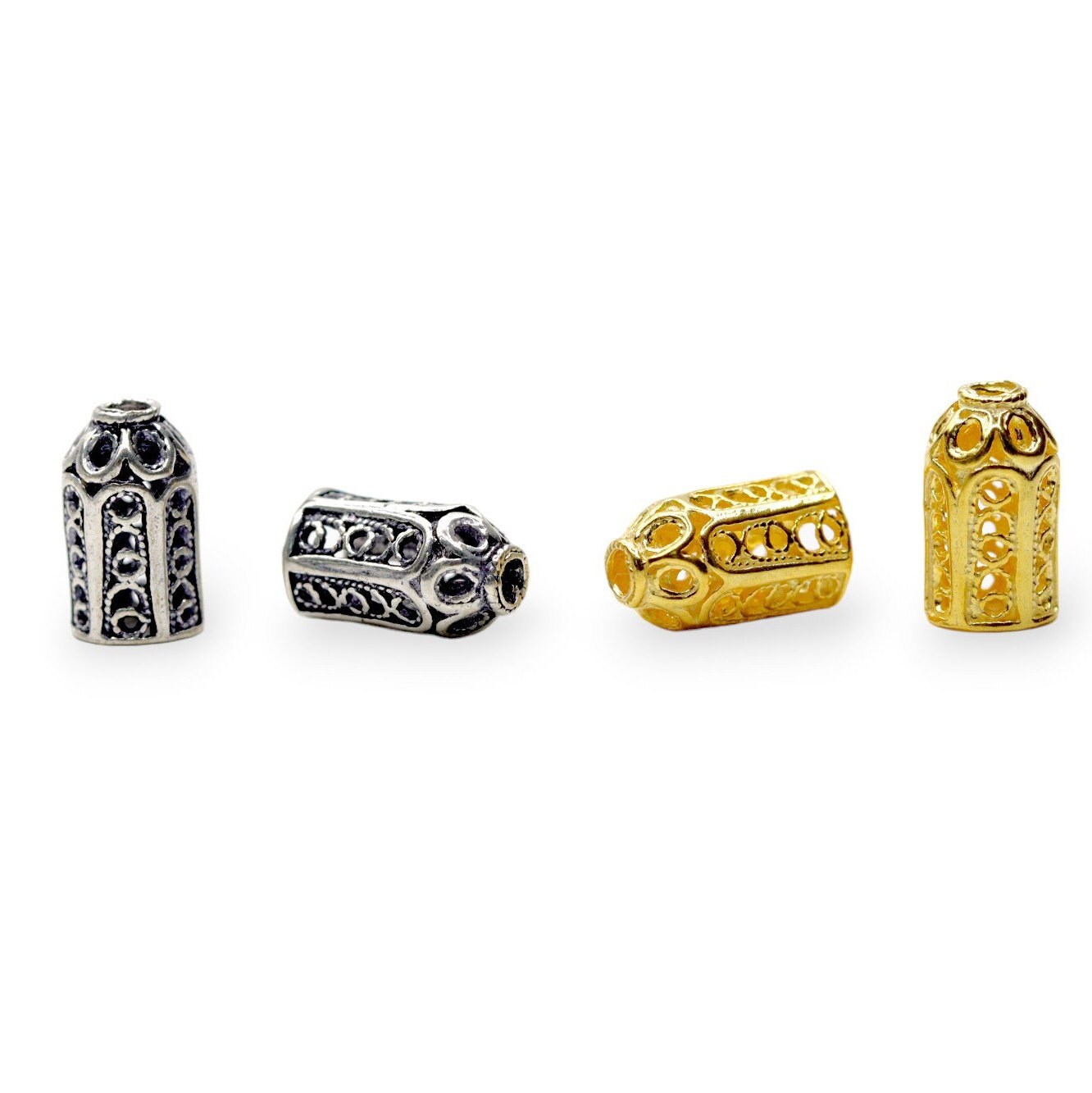 925 Sterling Silver & 24K Gold Vermeil Funnel Beads, Bead Caps, End beads, Jewelry Making, M/VM153