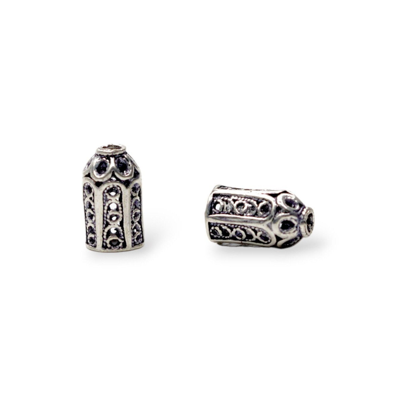 925 Sterling Silver & 24K Gold Vermeil Funnel Beads, Bead Caps, End beads, Jewelry Making, M/VM153