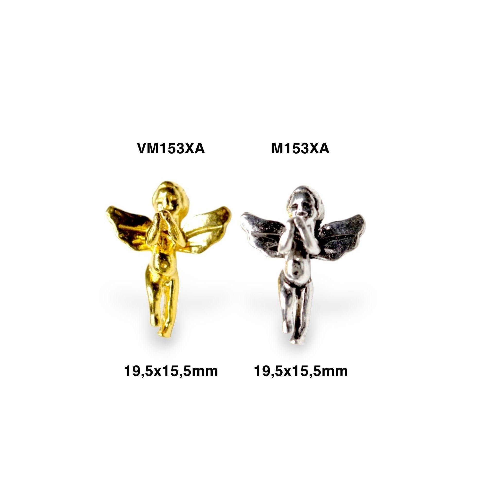 925 Sterling Silver and 24K Gold Vermeil Flying Angel Pendant, Jewelry Making, M/VM153XA