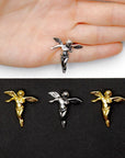 925 Sterling Silver and 24K Gold Vermeil Flying Angel Pendant, Jewelry Making, M/VM153XB