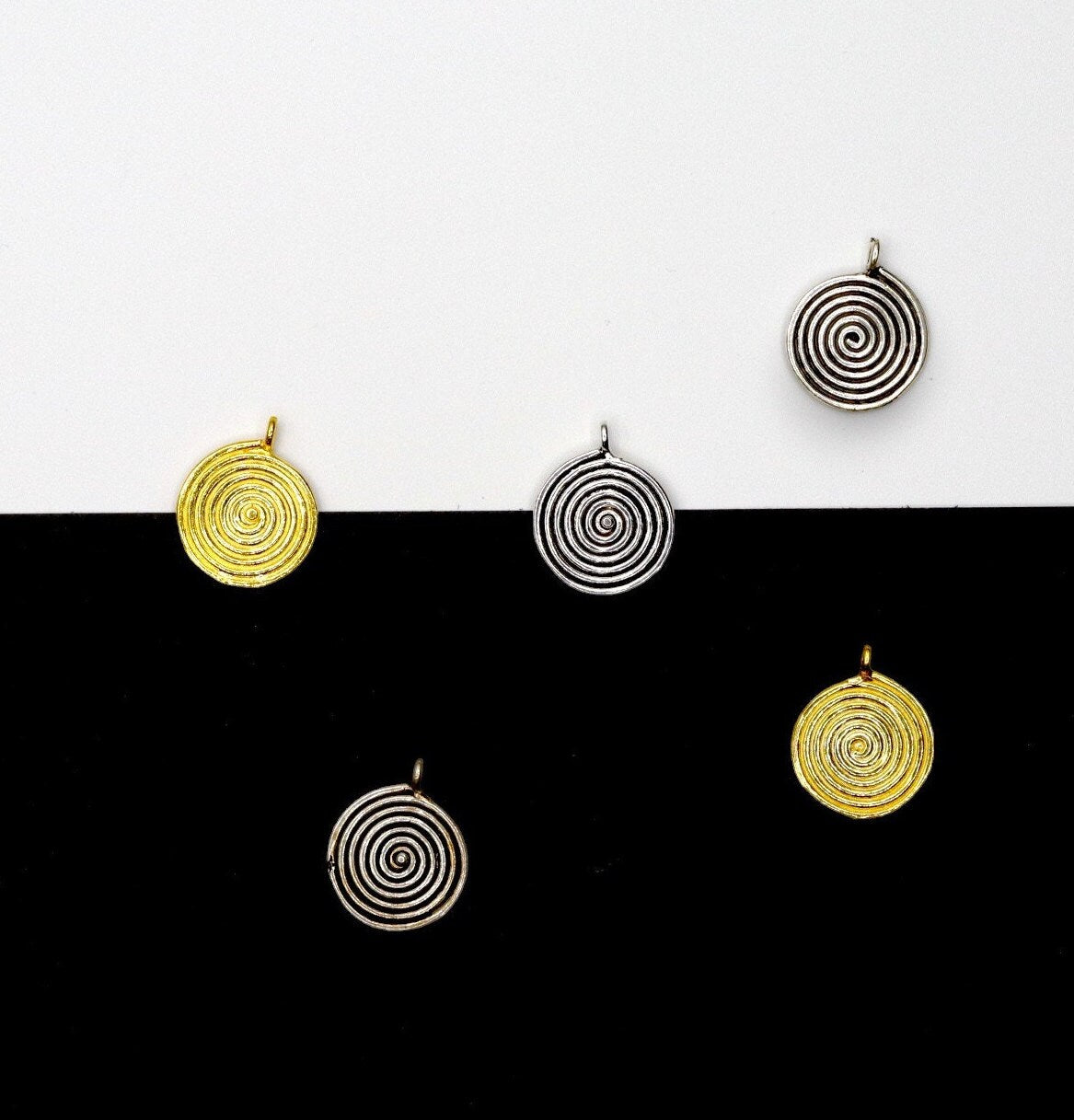 925 Sterling Silver and 24K Gold Vermeil Urartian inspired Pendants and Dangles, Jewelry Making, M/VM156