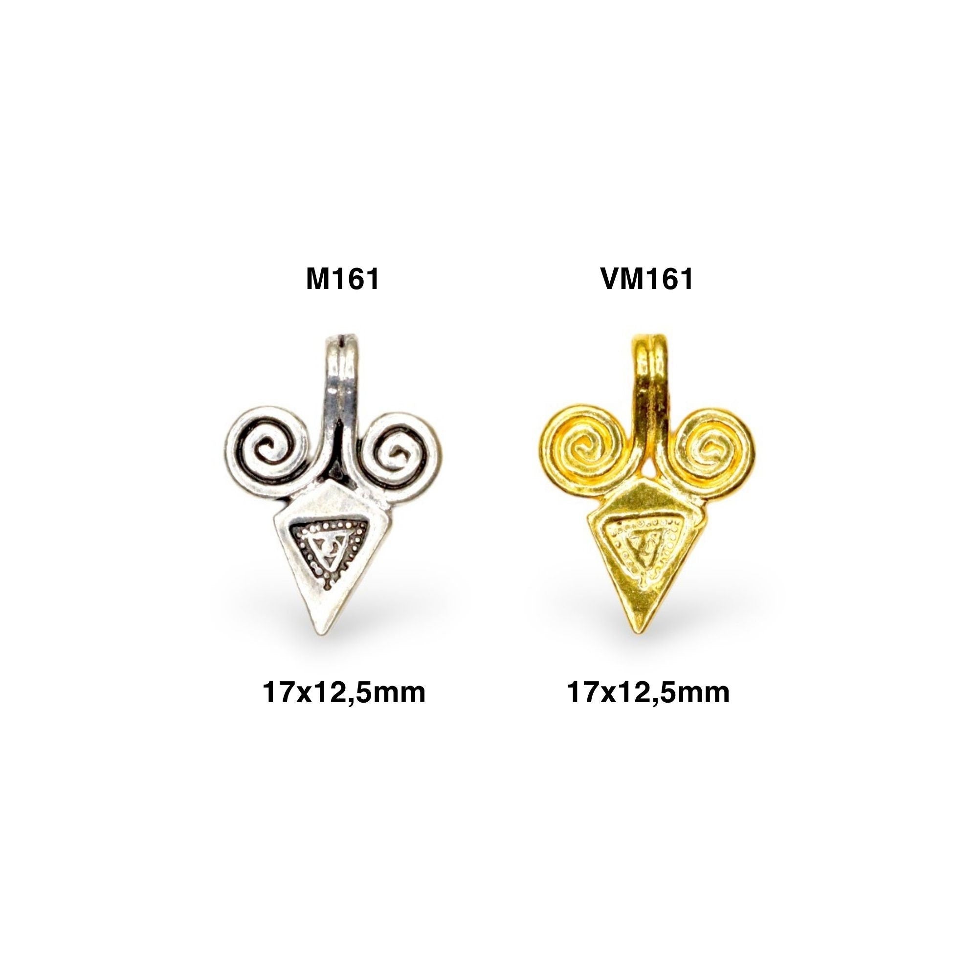 925 Sterling Silver and 24K Gold Vermeil Urartian inspired Pendants and Dangles, Jewelry Making, M/VM161