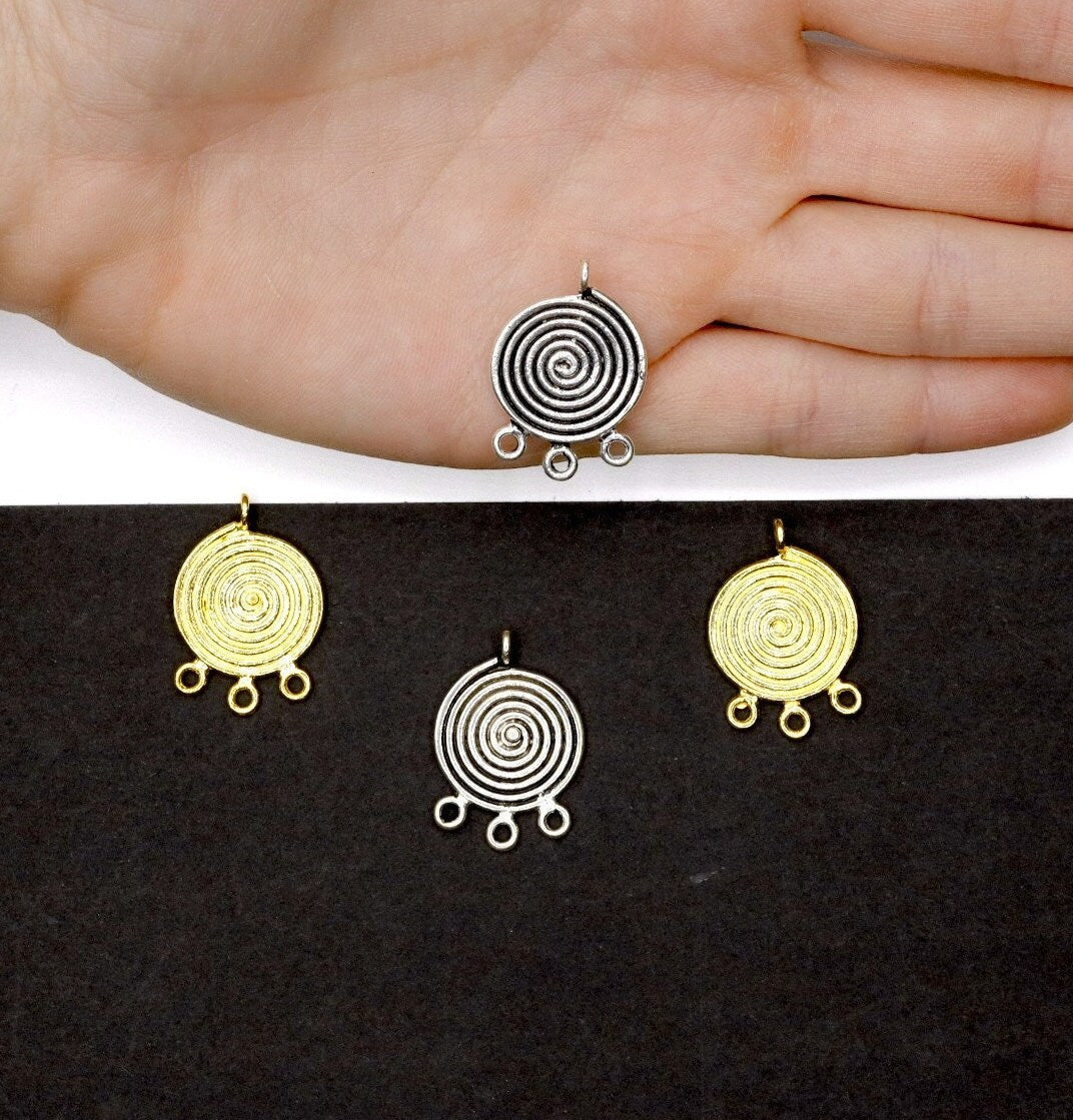 925 Sterling Silver and 24K Gold Vermeil Urartian inspired Pendants and Dangles, Jewelry Making, M/VM162