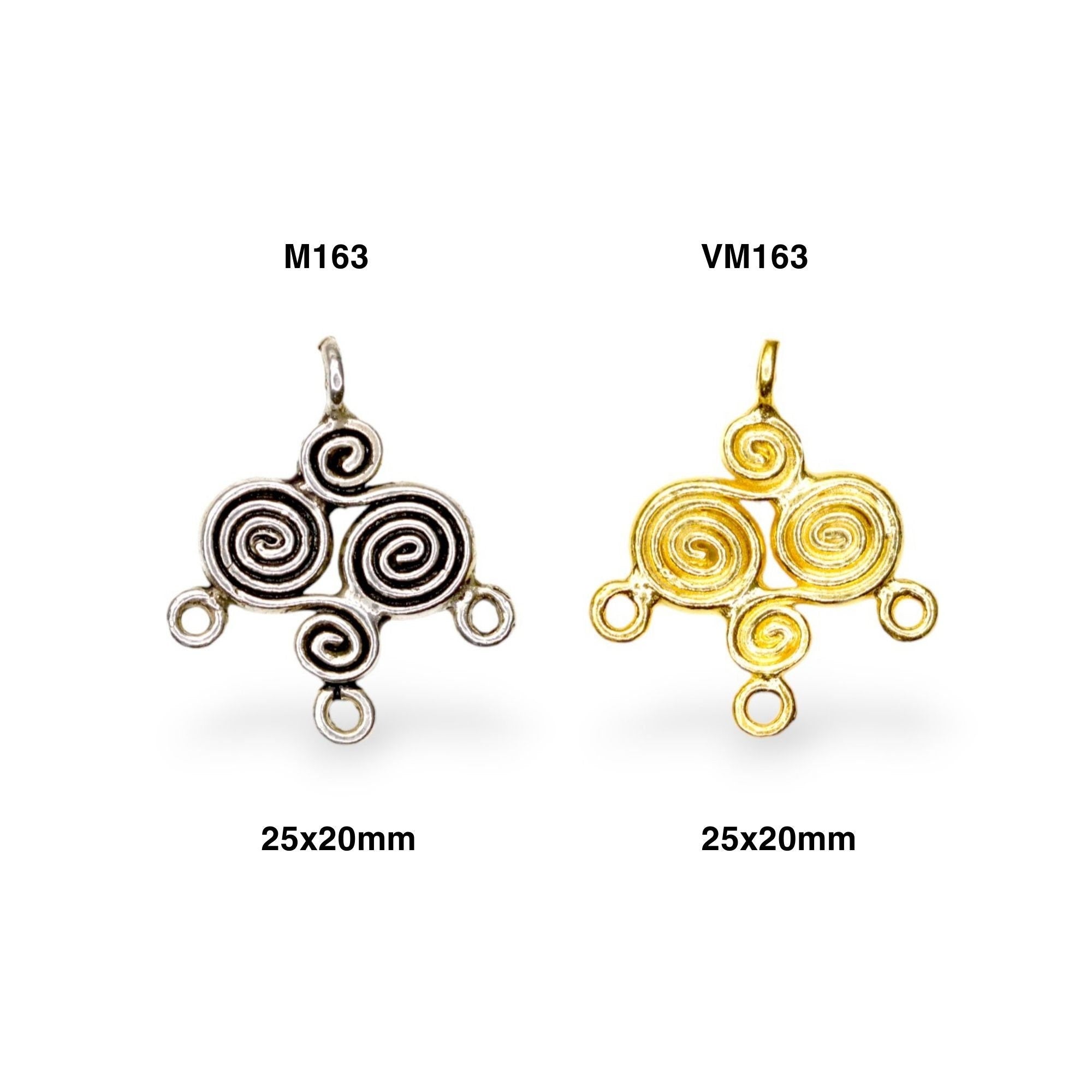 925 Sterling Silver and 24K Gold Vermeil Urartian inspired Pendants and Dangles, Jewelry Making, M/VM163