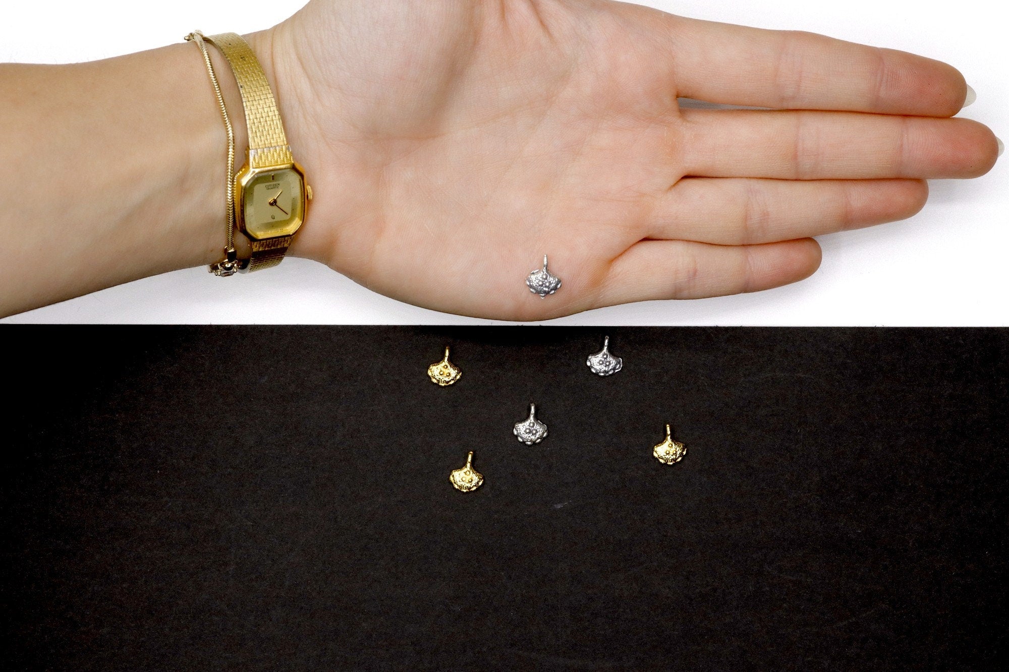 925 Sterling Silver and 24K Gold Vermeil Urartian inspired Pendants and Dangles, Jewelry Making, M/VM166