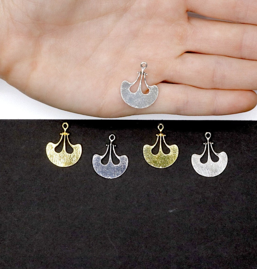 925 Sterling Silver and 24K Gold Vermeil Urartian inspired Pendants and Dangles, Jewelry Making, M/VM170