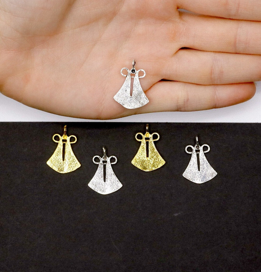 925 Sterling Silver and 24K Gold Vermeil Urartian inspired Pendants and Dangles, Jewelry Making, M/VM171
