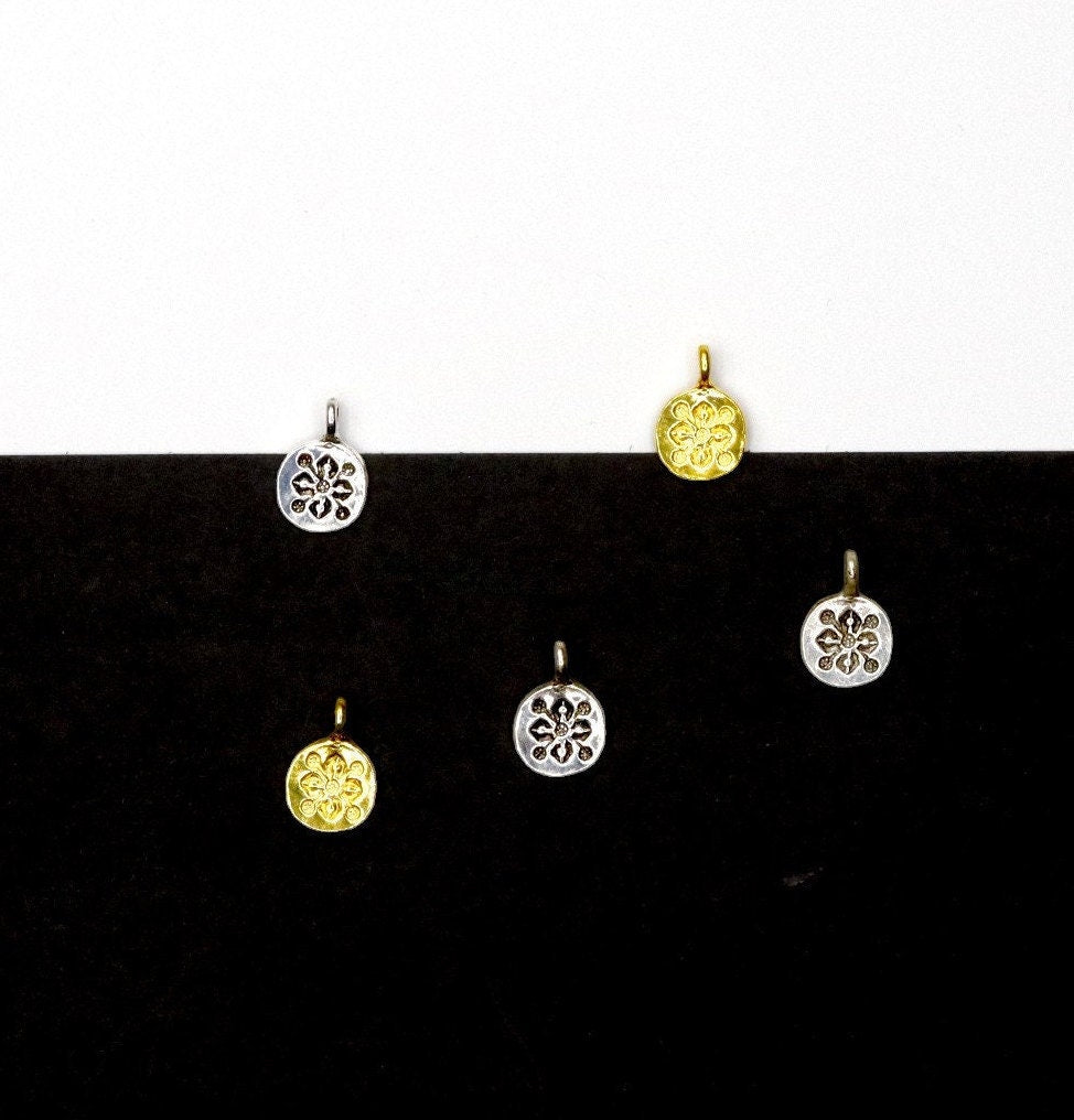 925 Sterling Silver and 24K Gold Vermeil Urartian inspired Pendants and Dangles, Jewelry Making, M/VM172