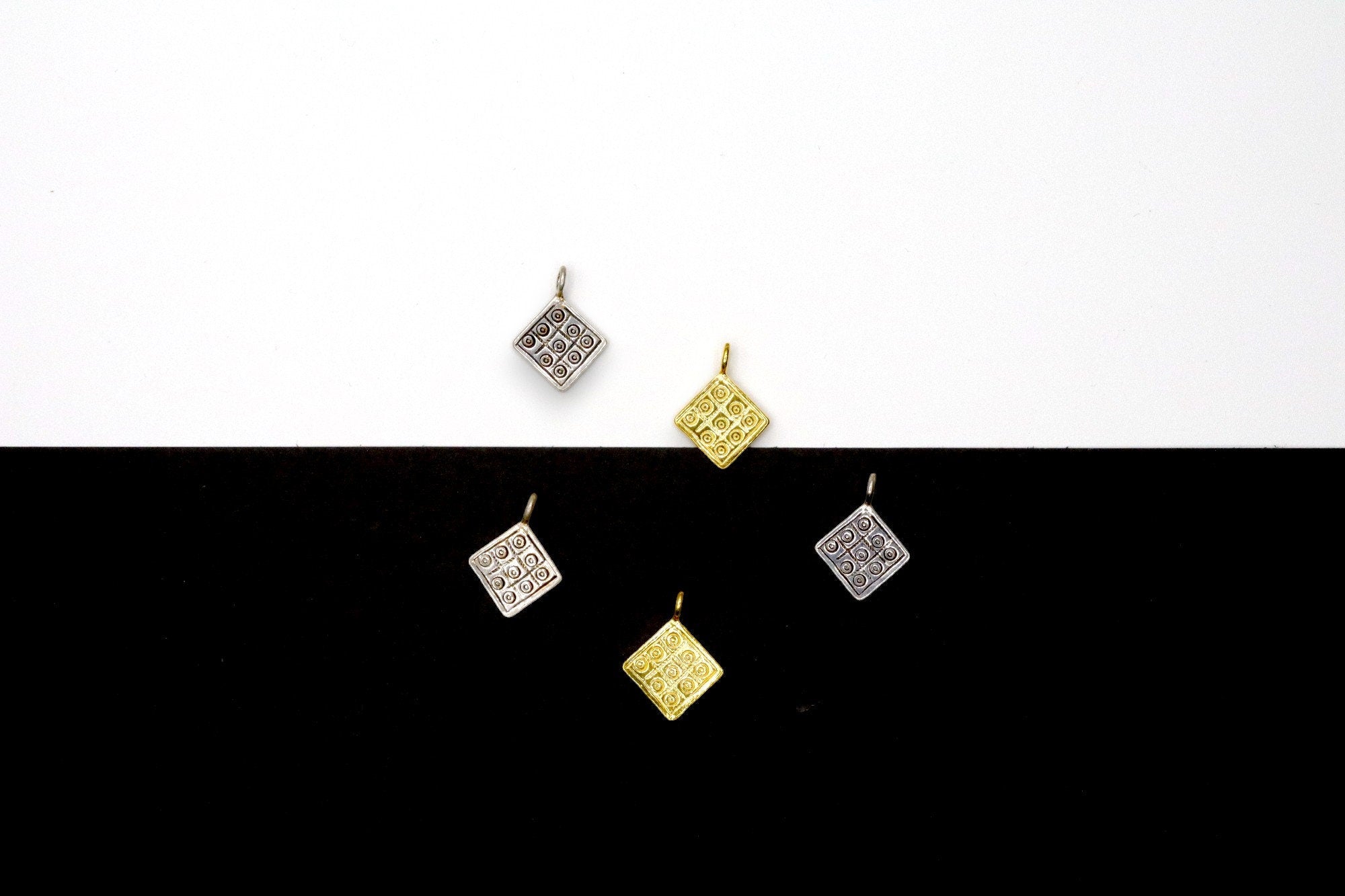 925 Sterling Silver and 24K Gold Vermeil Urartian inspired Pendants and Dangles, Jewelry Making, M/VM177