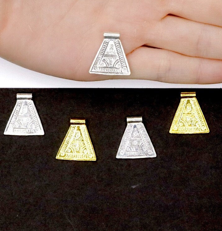 925 Sterling Silver and 24K Gold Vermeil Urartian inspired Pendants and Dangles, Jewelry Making, M/VM181