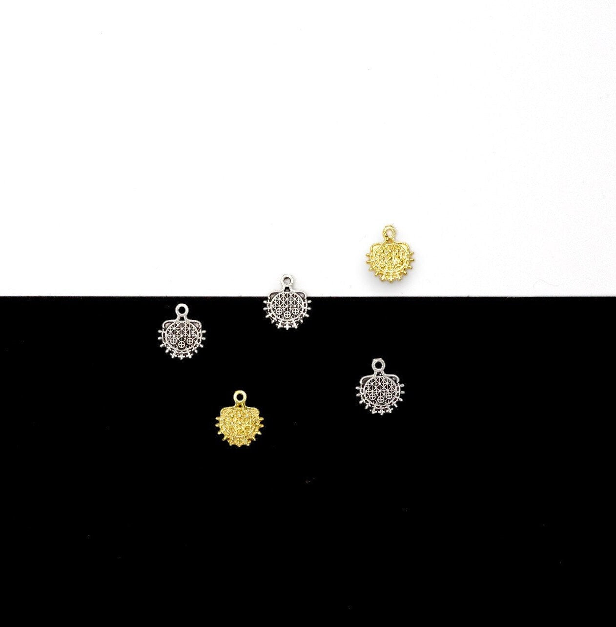 925 Sterling Silver and 24K Gold Vermeil Urartian inspired Pendants and Dangles, Jewelry Making, M/VM182