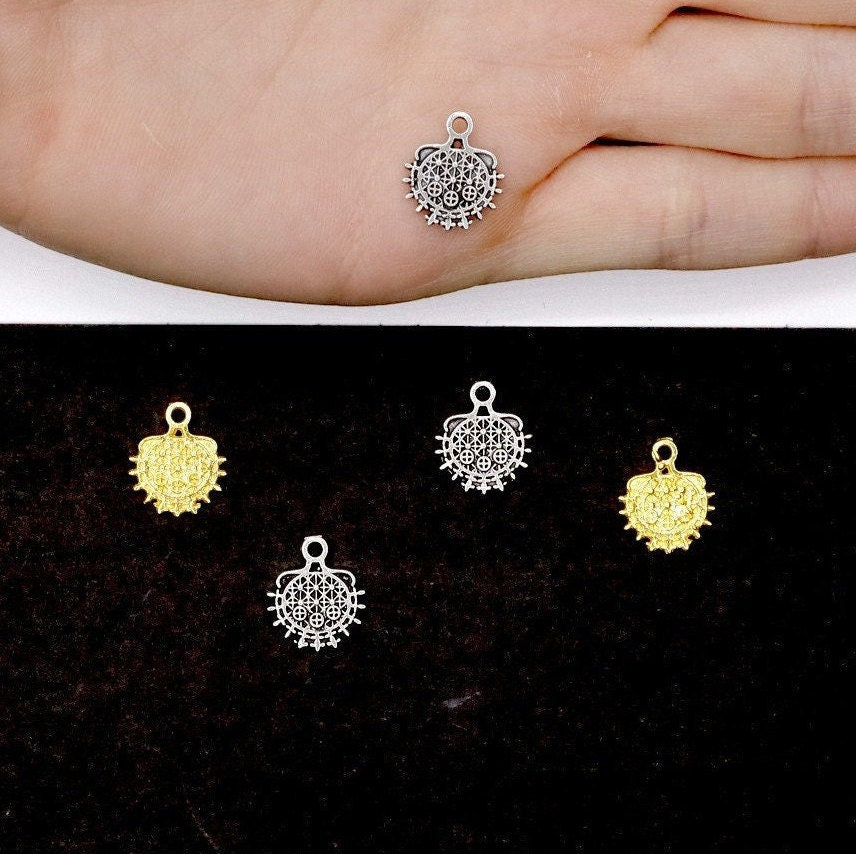 925 Sterling Silver and 24K Gold Vermeil Urartian inspired Pendants and Dangles, Jewelry Making, M/VM182