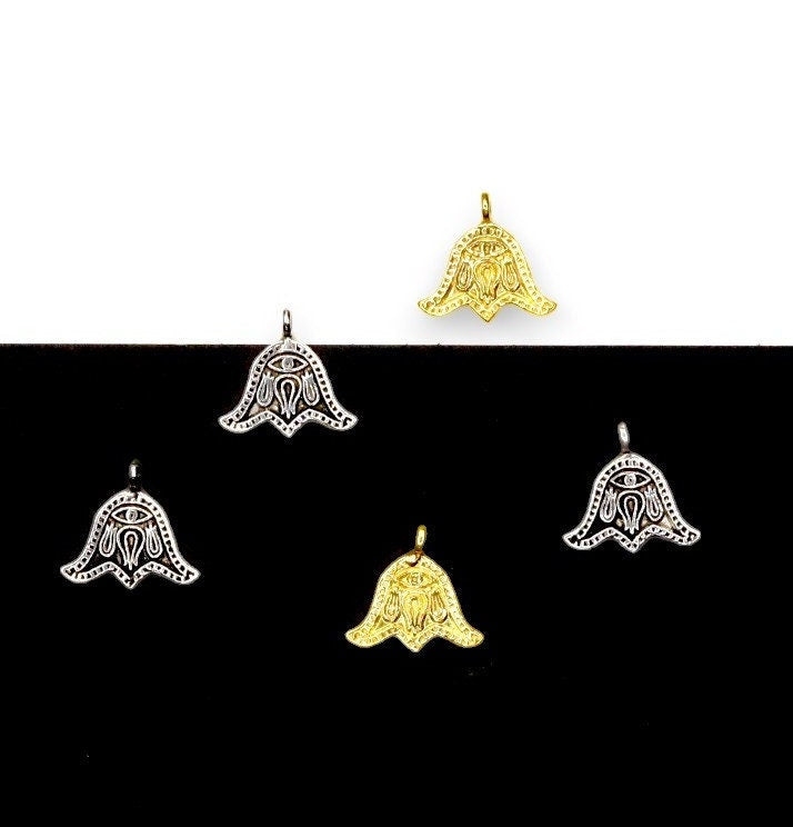 925 Sterling Silver and 24K Gold Vermeil Urartian inspired Pendants and Dangles, Jewelry Making, M/VM184
