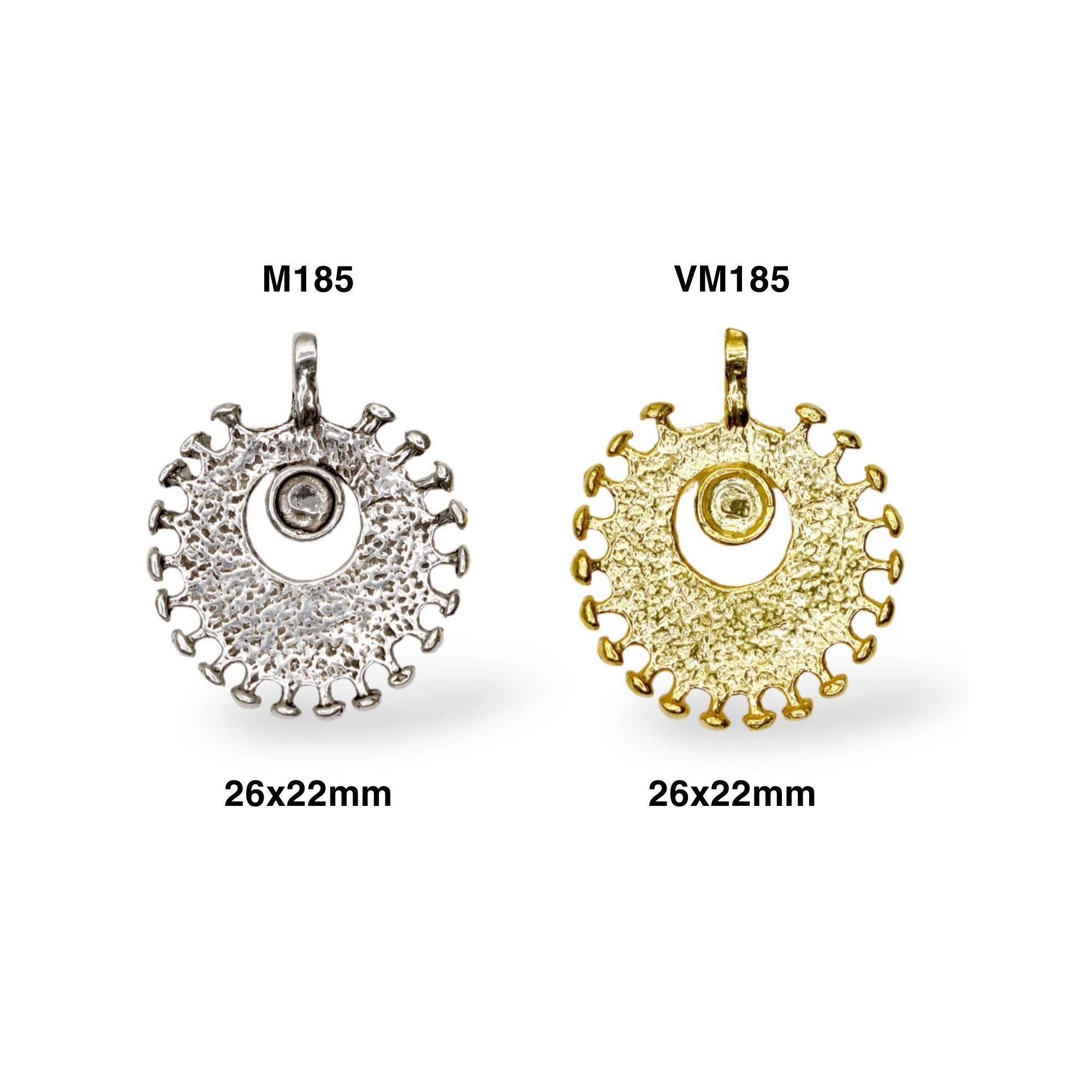 925 Sterling Silver and 24K Gold Vermeil Urartian inspired Pendants and Dangles, Jewelry Making, M/VM185