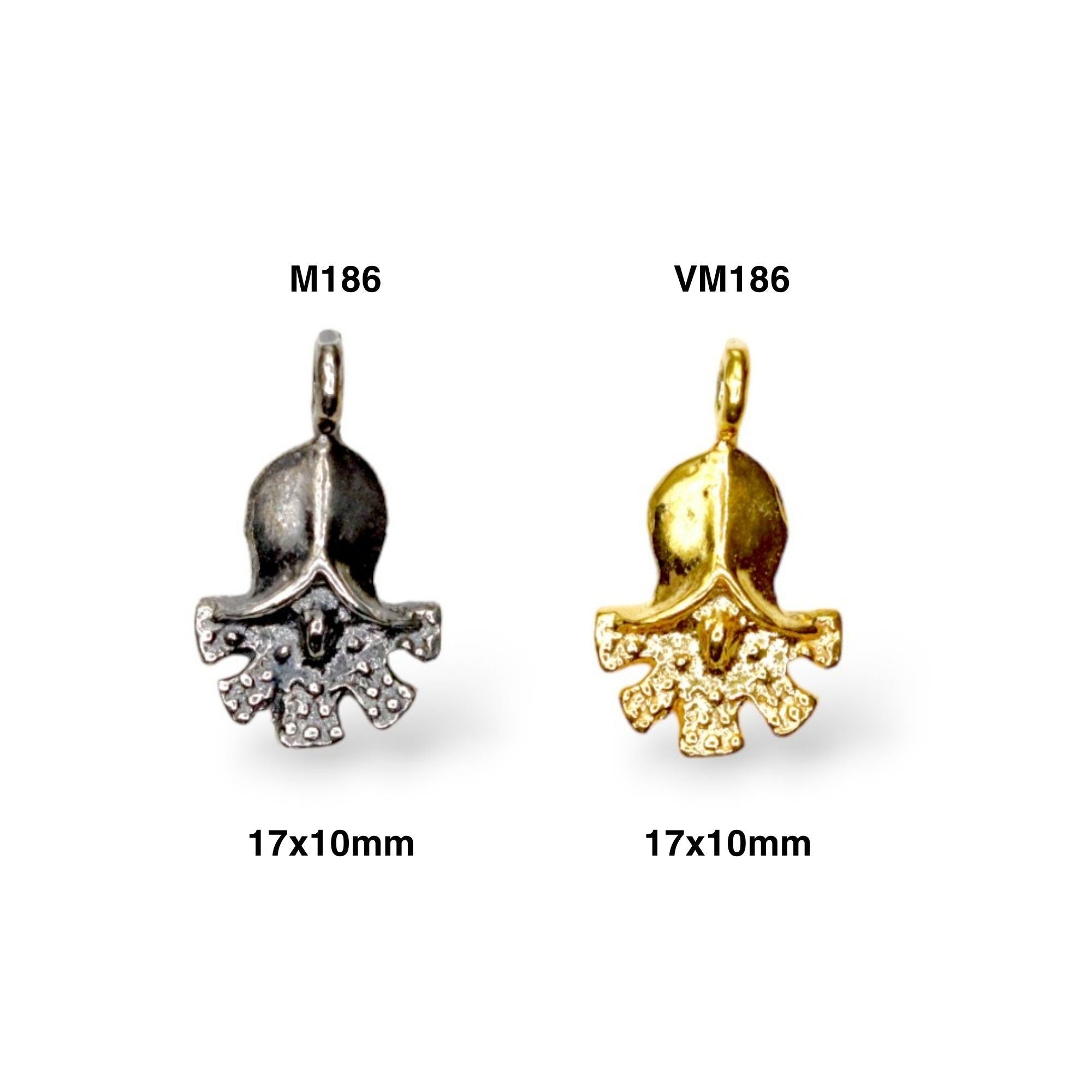 925 Sterling Silver and 24K Gold Vermeil Urartian inspired Pendants and Dangles, Jewelry Making, M/VM186