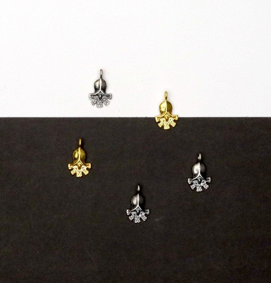 925 Sterling Silver and 24K Gold Vermeil Urartian inspired Pendants and Dangles, Jewelry Making, M/VM186