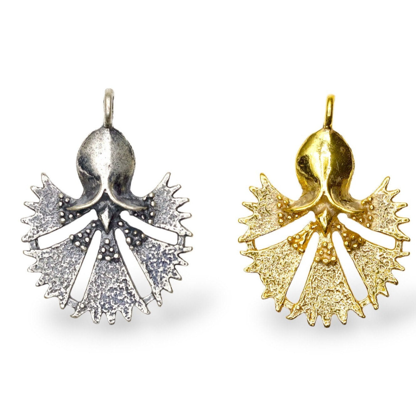 925 Sterling Silver and 24K Gold Vermeil Urartian inspired Pendants and Dangles, Jewelry Making, M/VM188