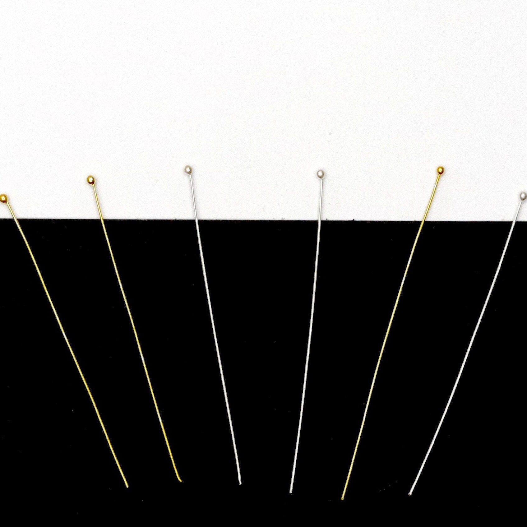 925 Sterling Silver and 24K Gold Vermeil Very Fine and Special headpins for small hole pearls and beads, Jewelry Making, M/VM189