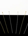 925 Sterling Silver and 24K Gold Vermeil Very Fine and Special headpins for small hole pearls and beads, Jewelry Making, M/VM189