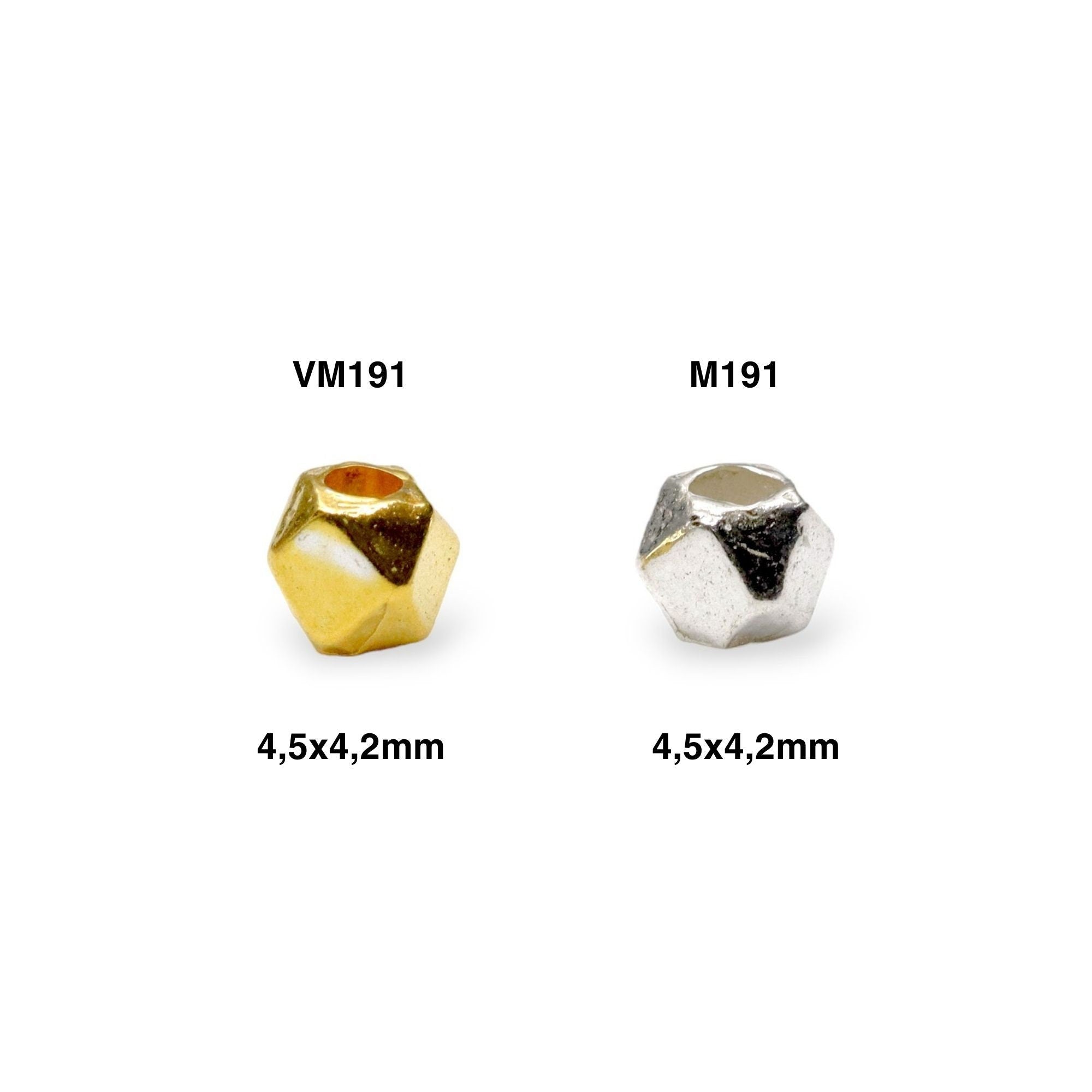 925 Sterling Silver and 24K Gold Vermeil Hammered Bead, Jewelry Making, M/VM191