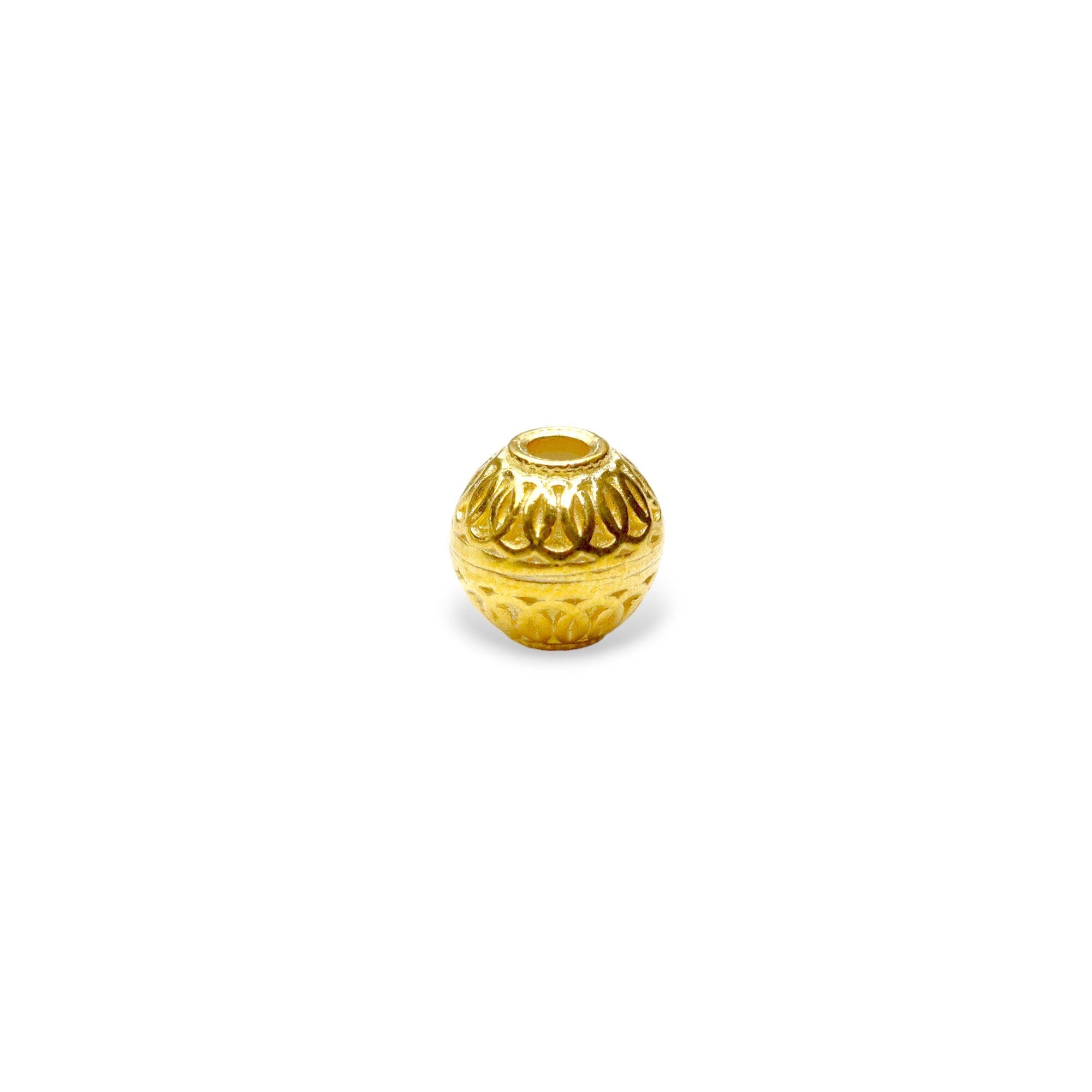925 Sterling Silver and 24K Gold Vermeil Round Filigree Bead, Jewelry Making, M/VM192
