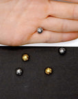 925 Sterling Silver and 24K Gold Vermeil Round Filigree Bead, Jewelry Making, M/VM192