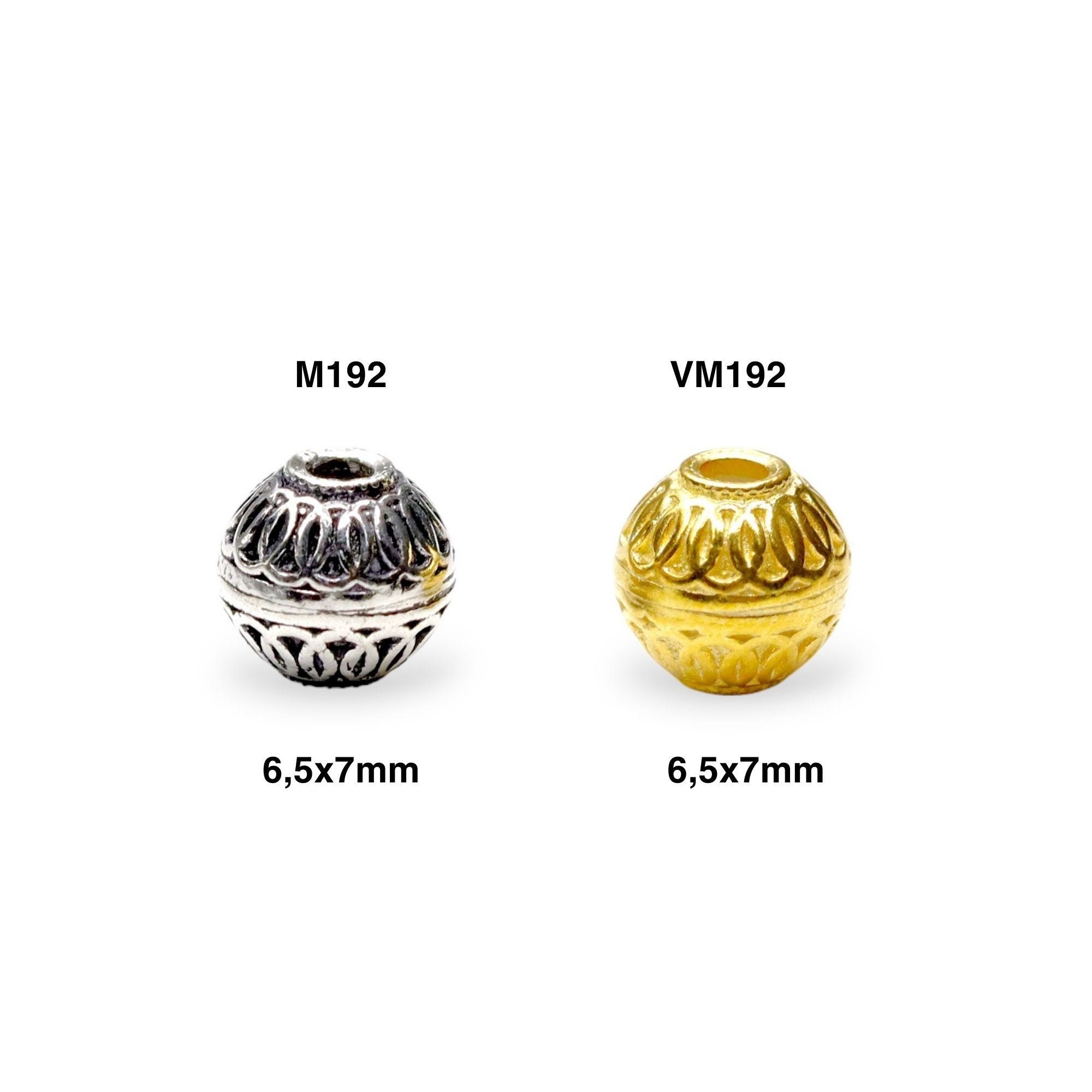 925 Sterling Silver and 24K Gold Vermeil Round Filigree Bead, Jewelry Making, M/VM192