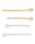 925 Sterling Silver & 24K Gold Vermeil STRONG with thickness 0,70 mm( 21 Gauge), Length 28mm Special Eye Pins for Chain Rosaries, M/VM193B