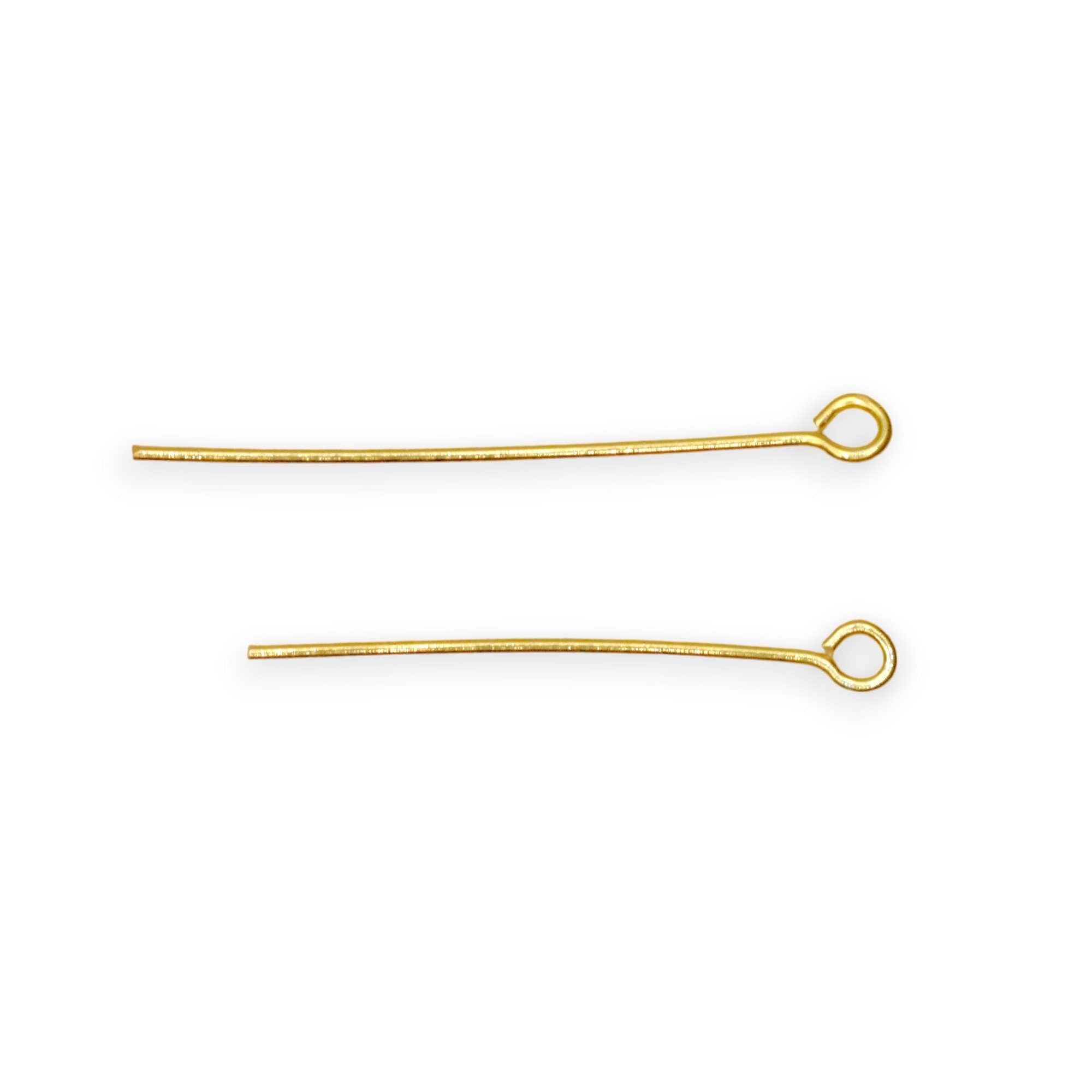 925 Sterling Silver & 24K Gold Vermeil STRONG Pins thickness 0,70 mm( 21 Gauge) length 23.5mm Special Eye Pins for Chain Rosaries, M/VM193A
