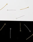 925 Sterling Silver & 24K Gold Vermeil STRONG with thickness 0,70 mm( 21 Gauge), Length 28mm Special Eye Pins for Chain Rosaries, M/VM193B