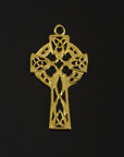 925 Sterling Silver & 24K Gold Vermeil Cross Pendant, Pendant Open Work Celtic Cross, Jewelry Supply, R34P-RV34P