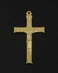 925 Sterling Silver & 24K Gold Vermeil, Art Deco Rosary Crucfix, Jewelry Supply, R48-RV48